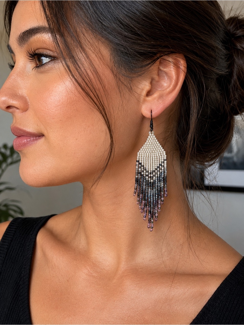 Elegant Beaded Dangle Earrings